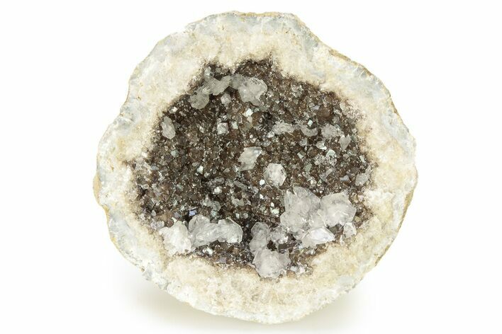 Keokuk Geode Half with Calcite Crystals - Missouri #274284